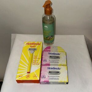 Skintimate Spark Handle and 10 Cartridges New in Box and Tree Hut Coconut Lime